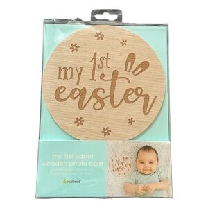 My First Easter Wooden Milestone Photo Prop Bunny Ears Baby Keepsake NEW